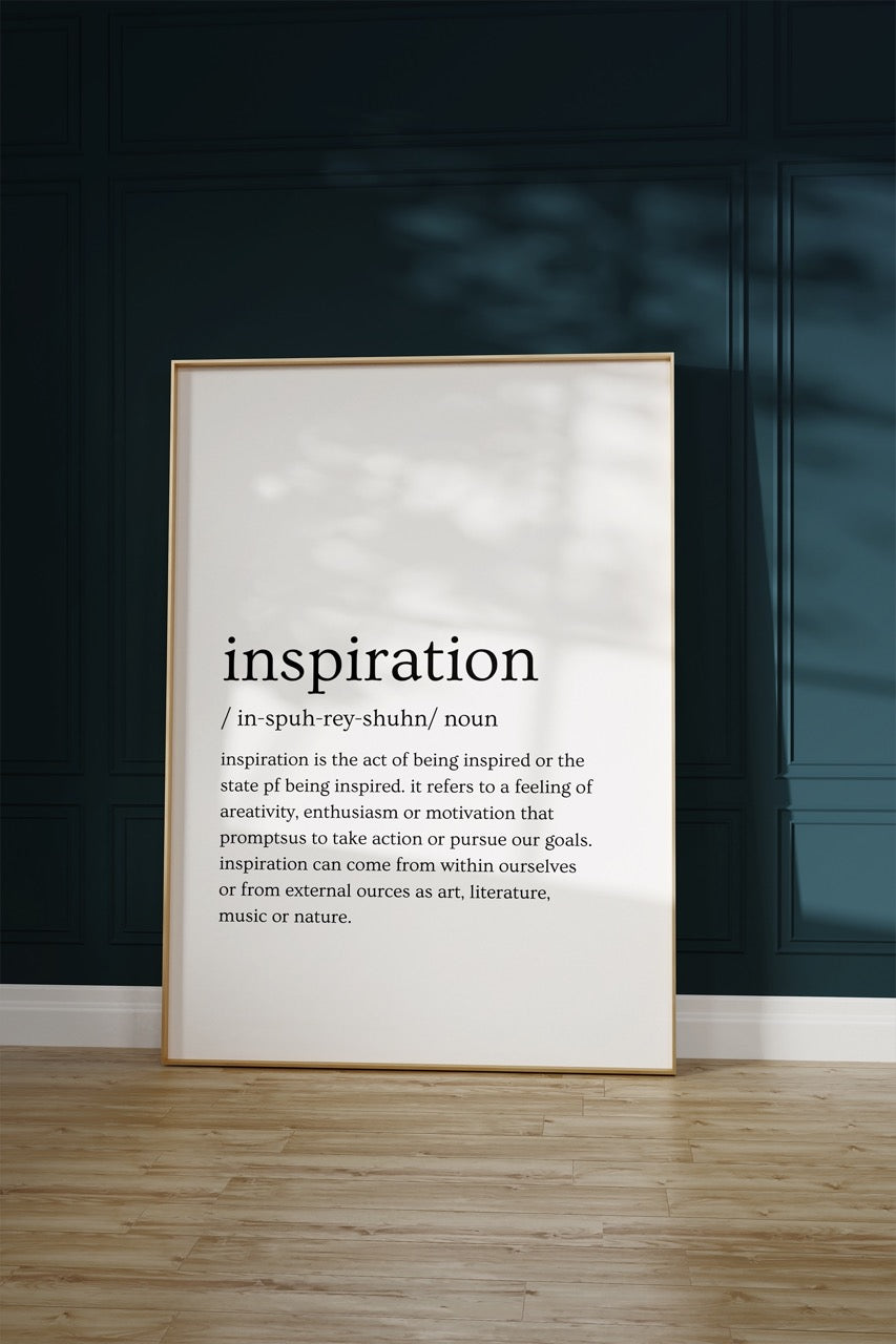 Inspiration Kelime Çerçevesiz Poster