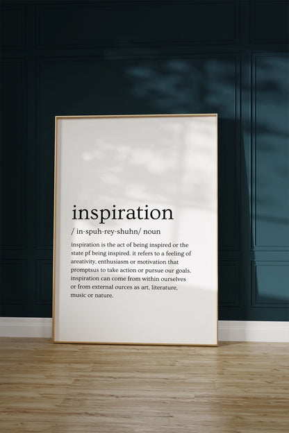 Inspiration Kelime Çerçevesiz Poster