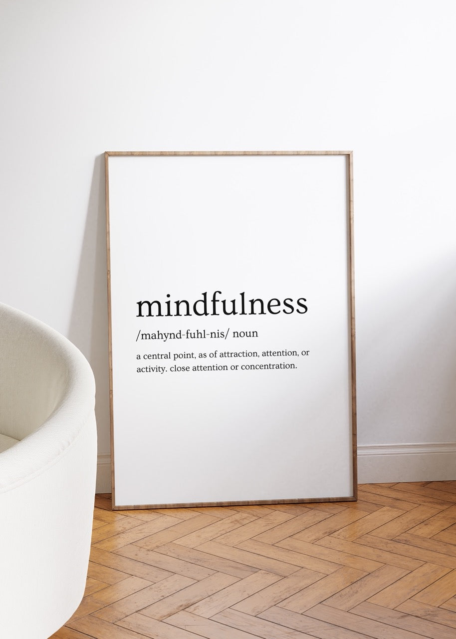 Mindfulness Kelime Çerçevesiz Poster