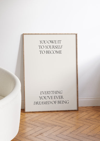 Yazı Sanatı Motivasyonel Çerçevesiz Poster