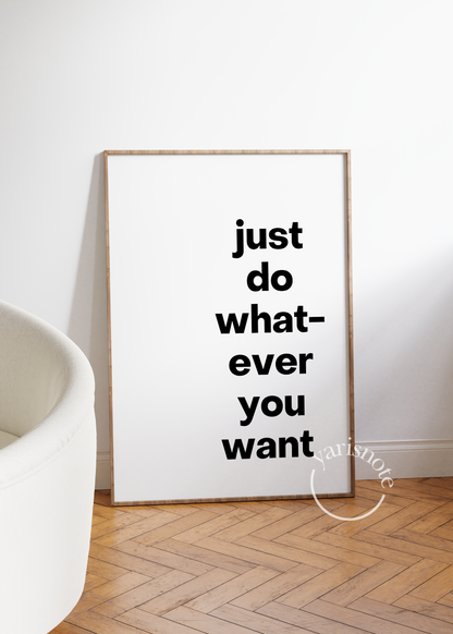 Tipografik Çerçevesiz Poster