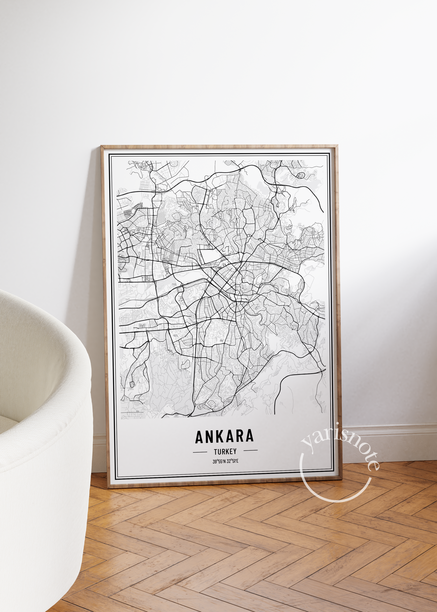Ankara Map Unframed Poster