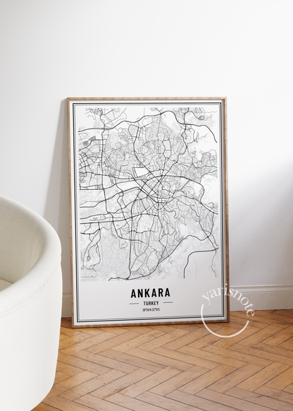 Ankara Map Unframed Poster
