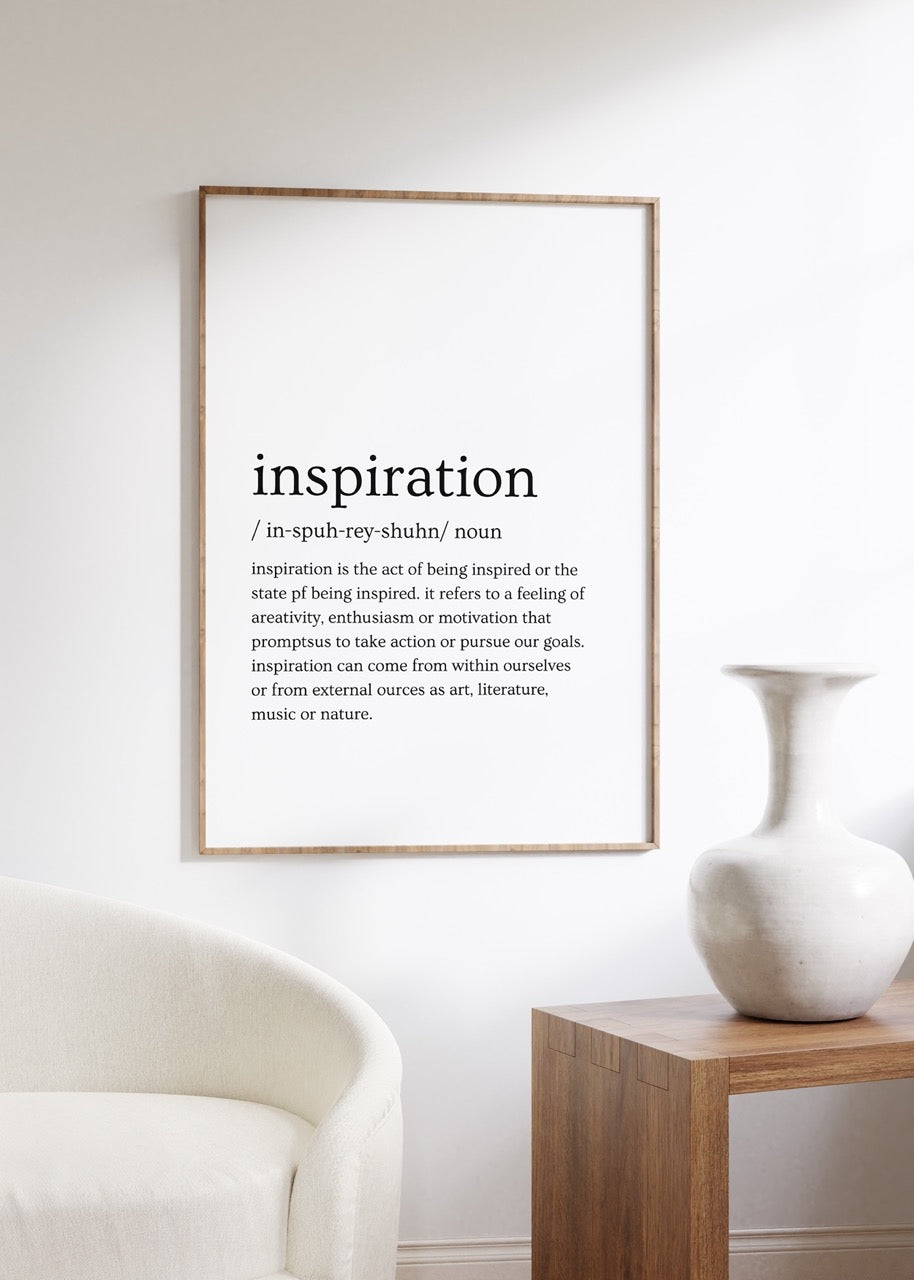 Inspiration Kelime Çerçevesiz Poster