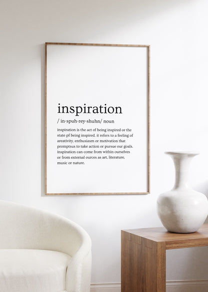 Inspiration Kelime Çerçevesiz Poster