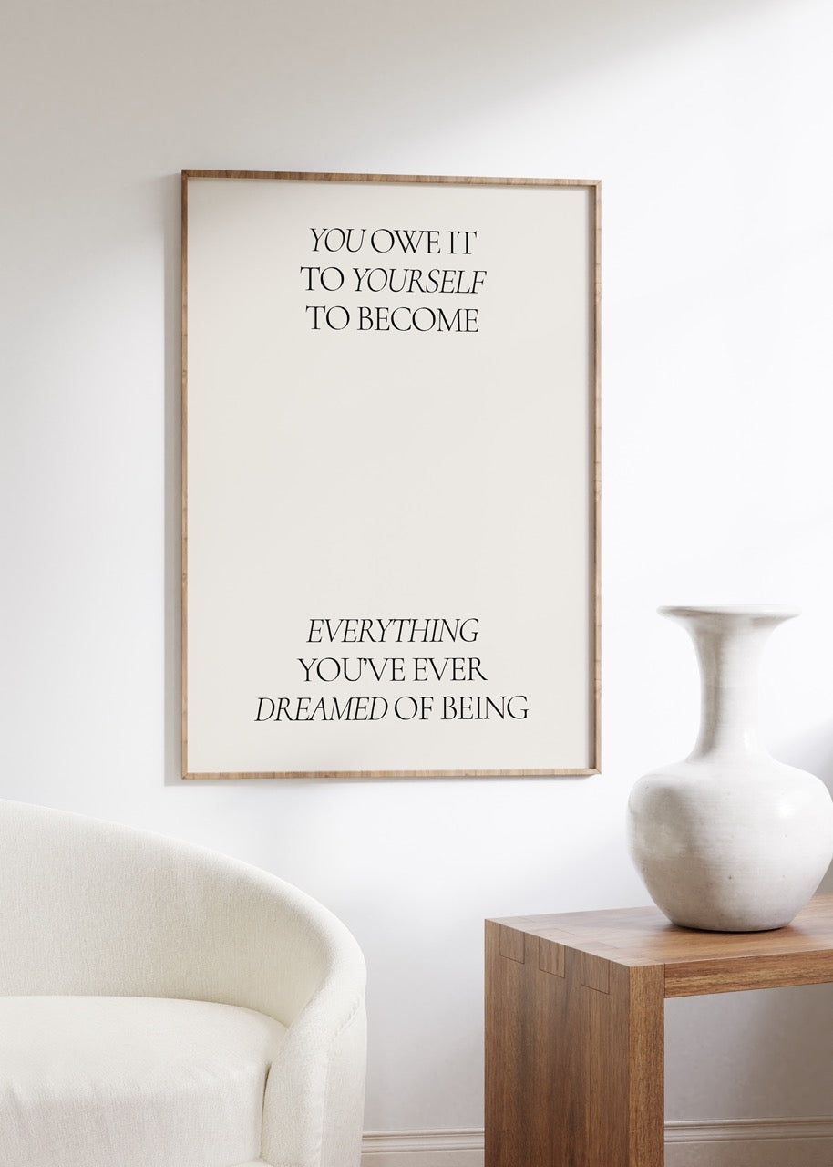 Yazı Sanatı Motivasyonel Çerçevesiz Poster