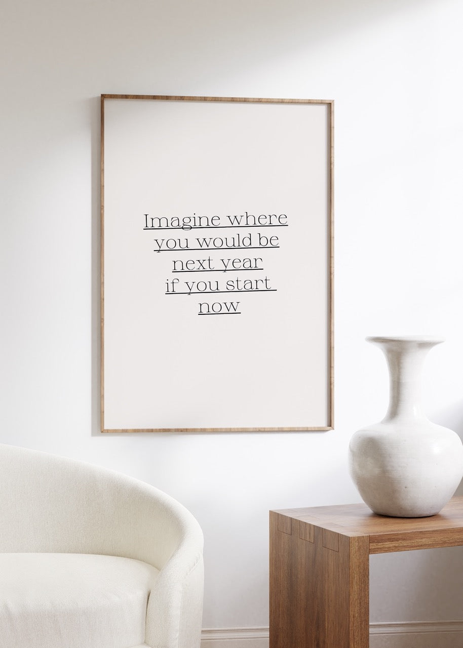 Yazı Sanatı Motivasyonel Çerçevesiz Poster