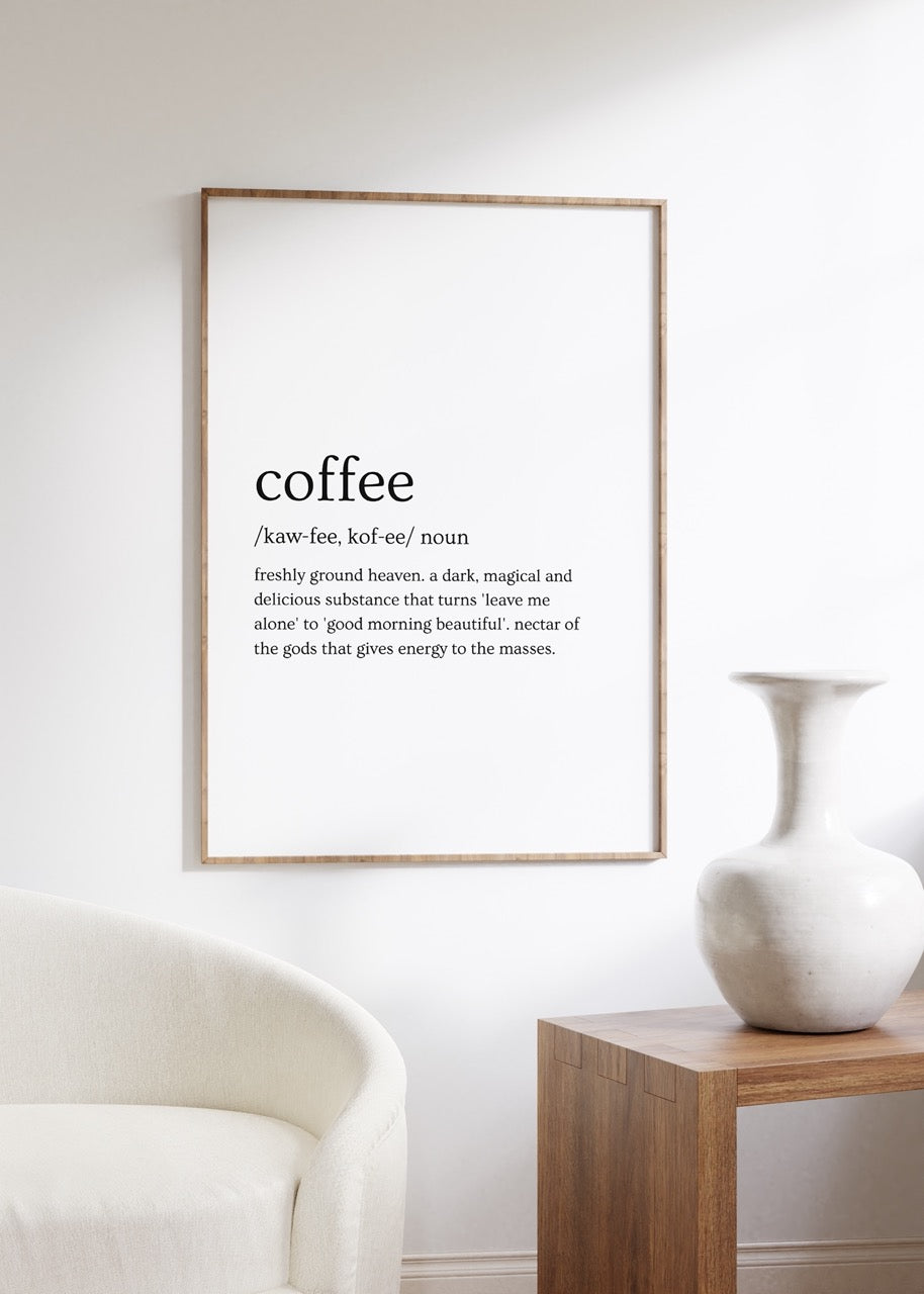 Coffee Kelime Çerçevesiz Poster