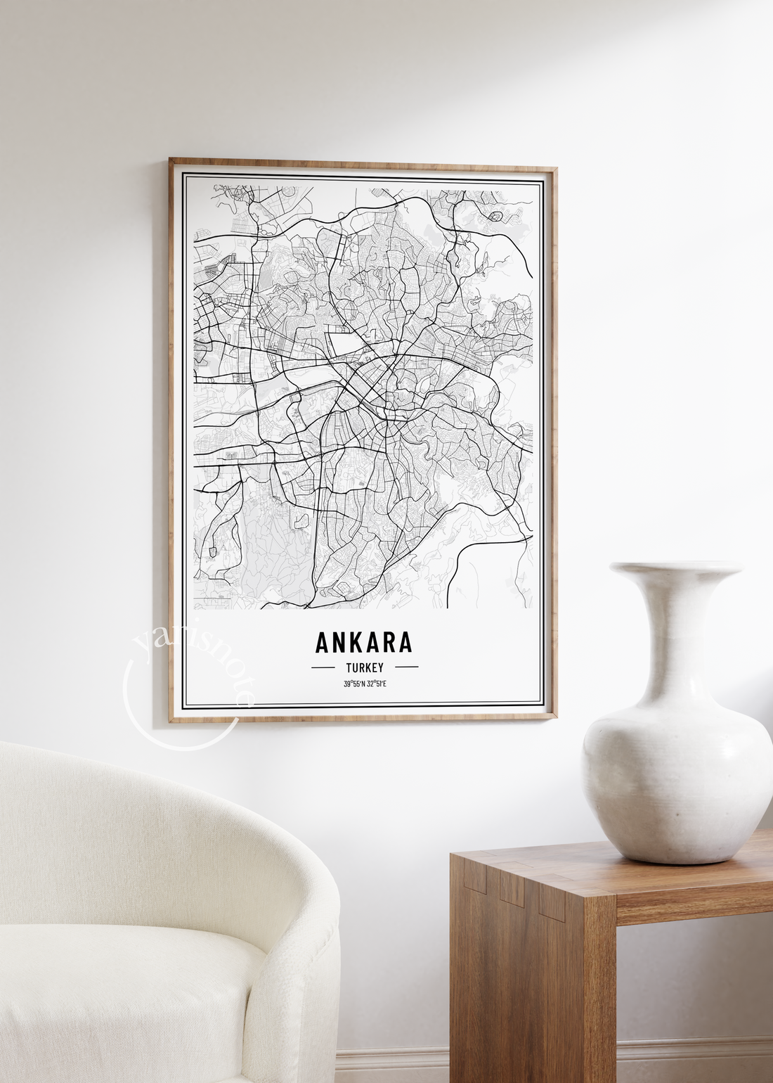 Ankara Map Unframed Poster