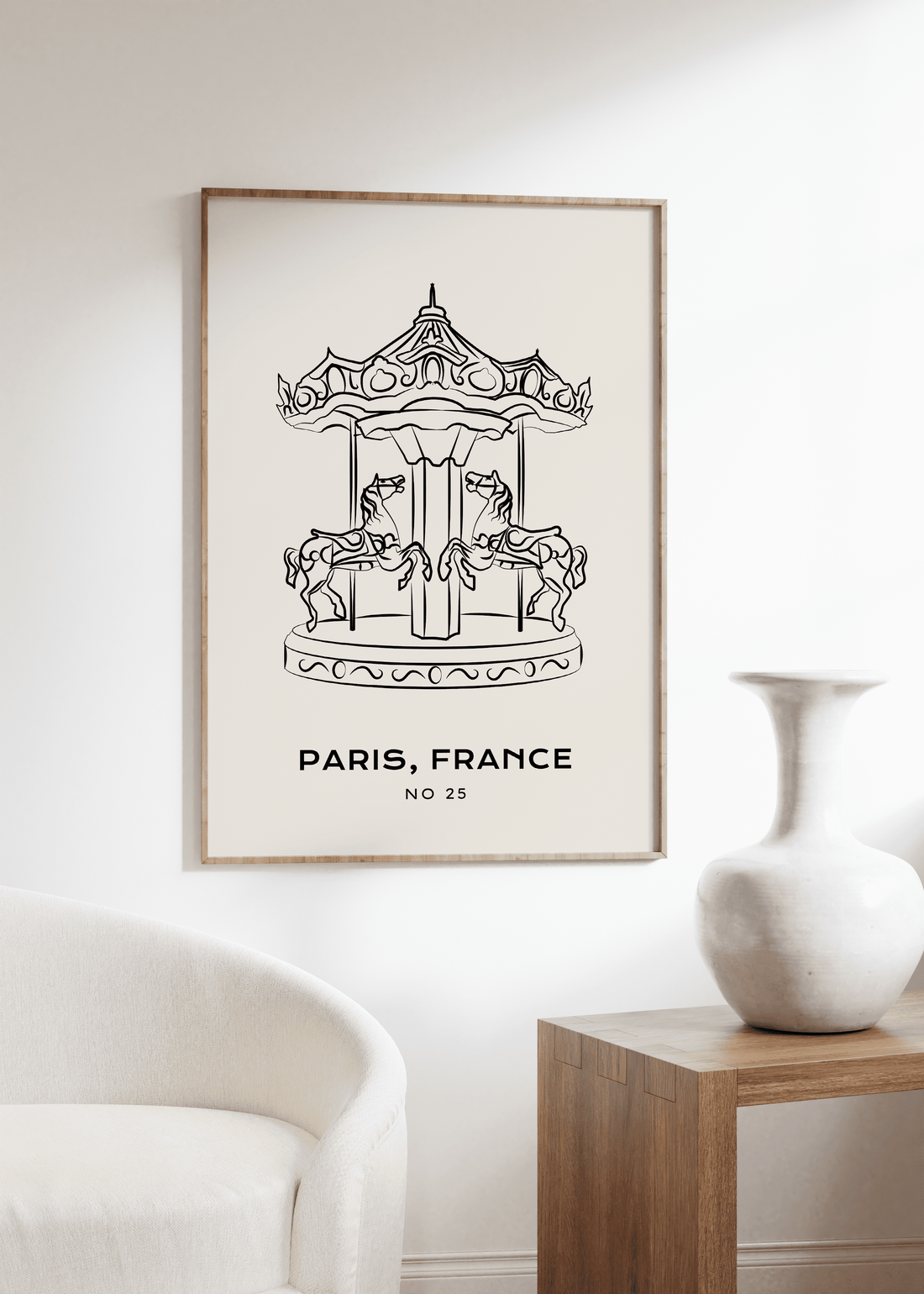 Paris France Line Art Unframed Poster