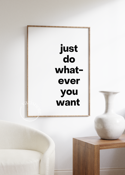 Tipografik Çerçevesiz Poster