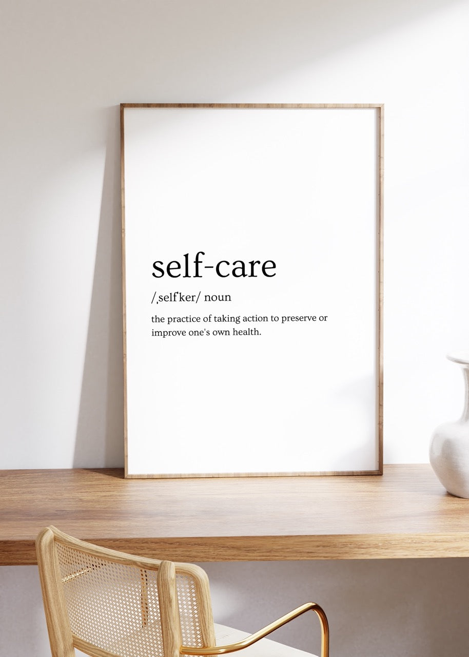 Self-Care Kelime Çerçevesiz Poster