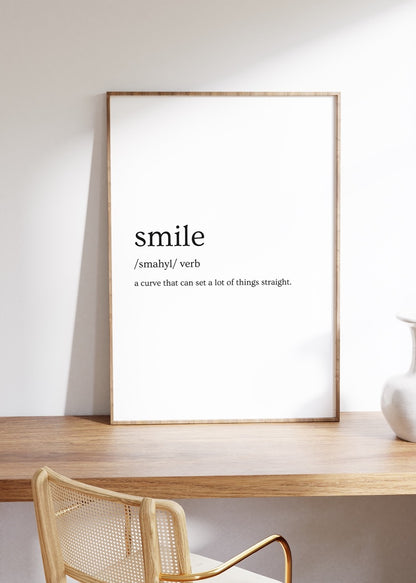 Smile Kelime Çerçevesiz Poster