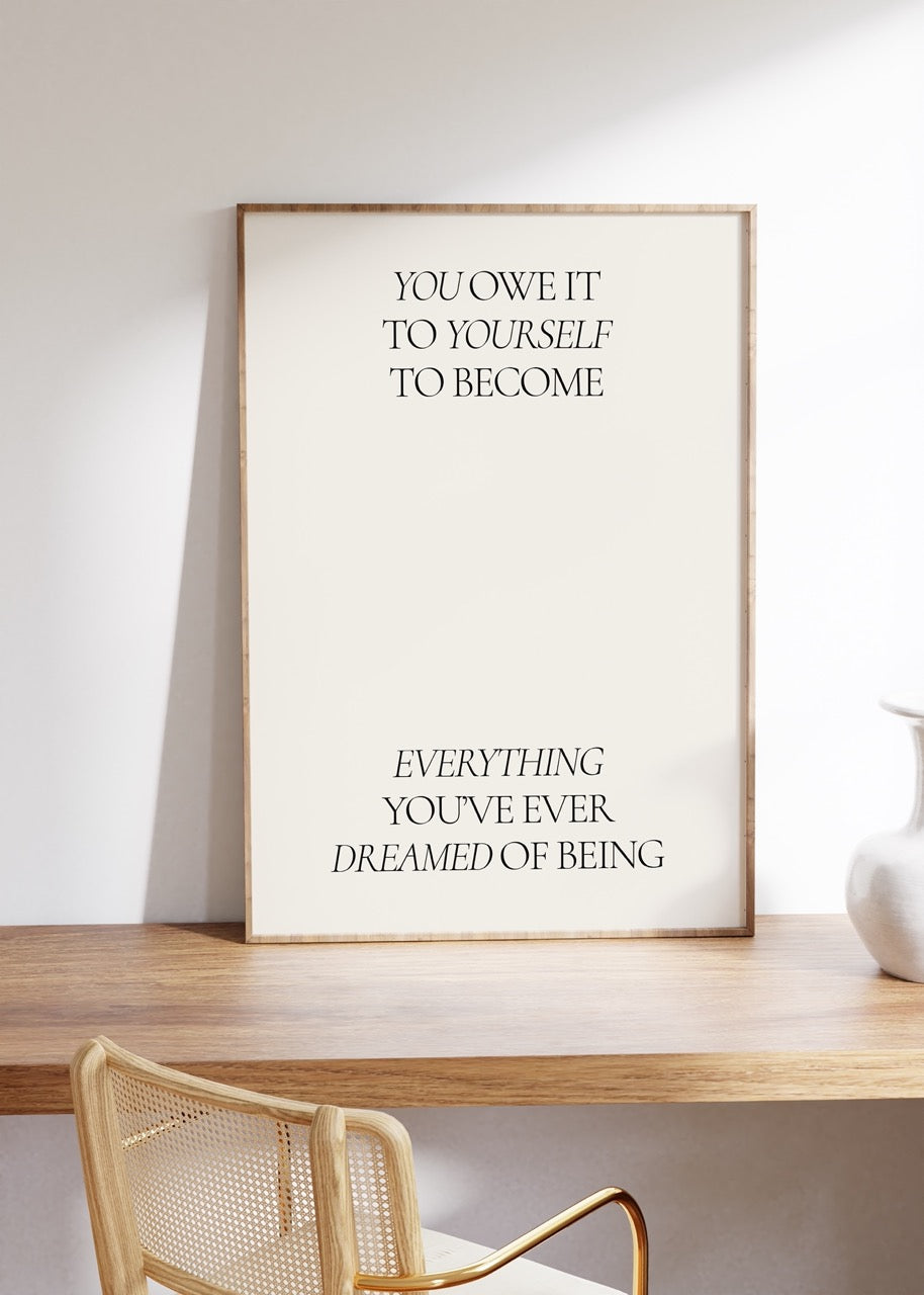 Yazı Sanatı Motivasyonel Çerçevesiz Poster