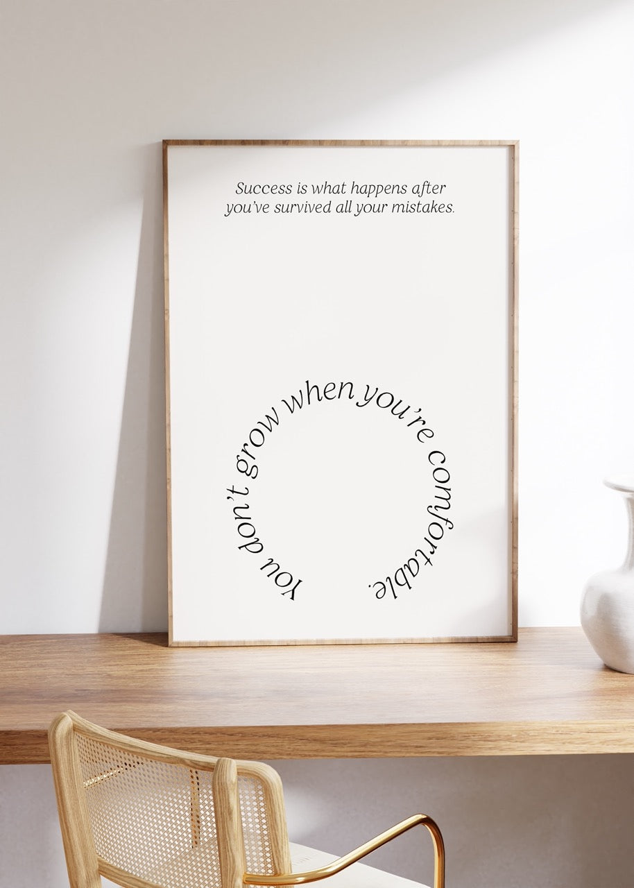 Yazı Sanatı Motivasyonel Çerçevesiz Poster
