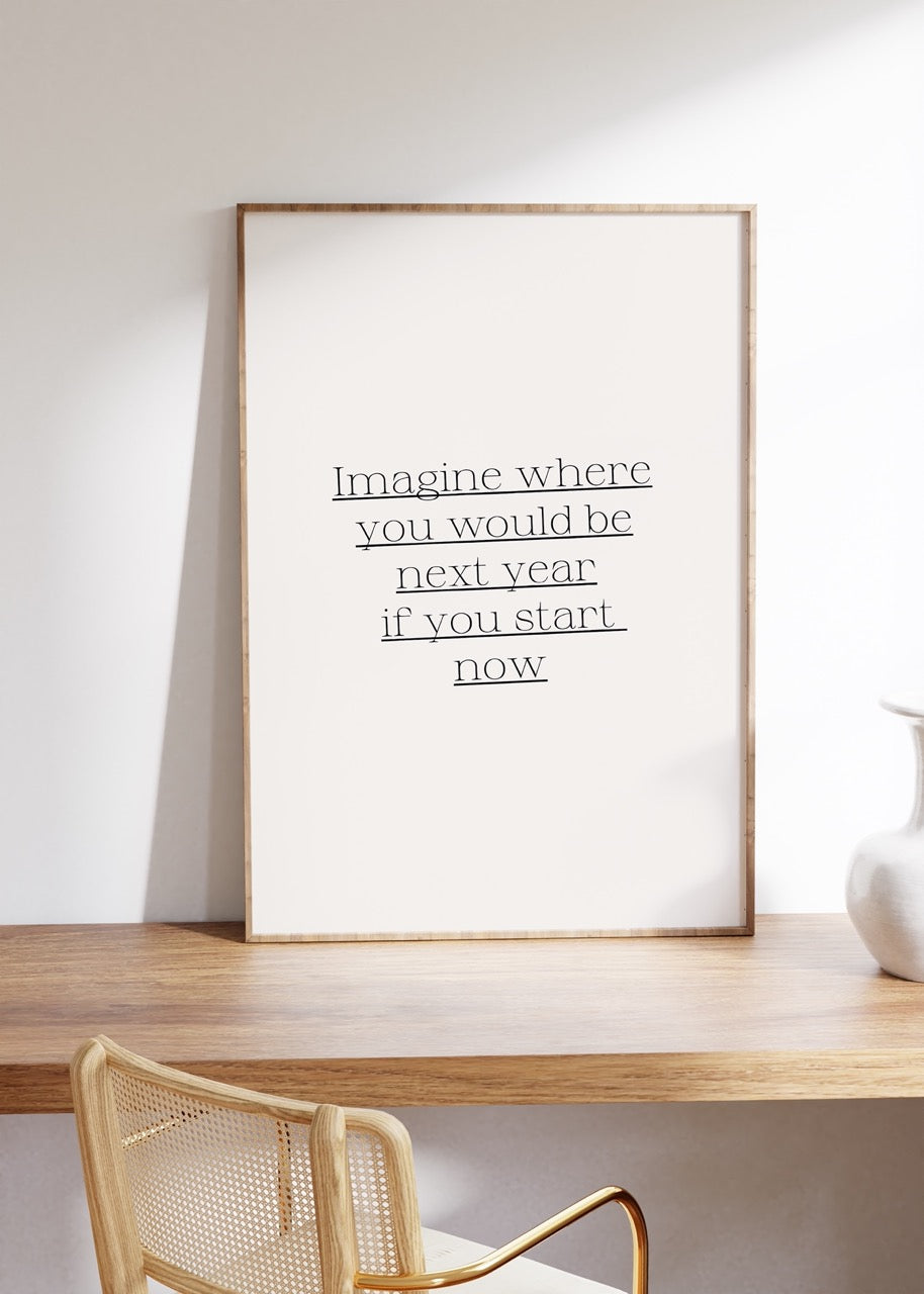 Yazı Sanatı Motivasyonel Çerçevesiz Poster