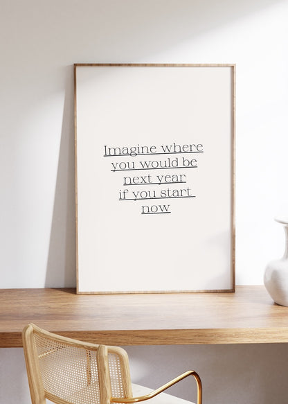 Yazı Sanatı Motivasyonel Çerçevesiz Poster
