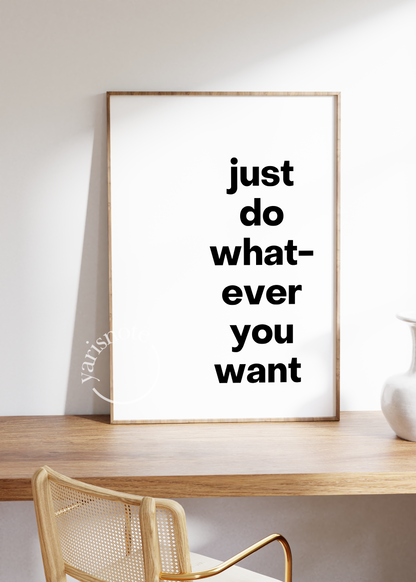 Tipografik Çerçevesiz Poster