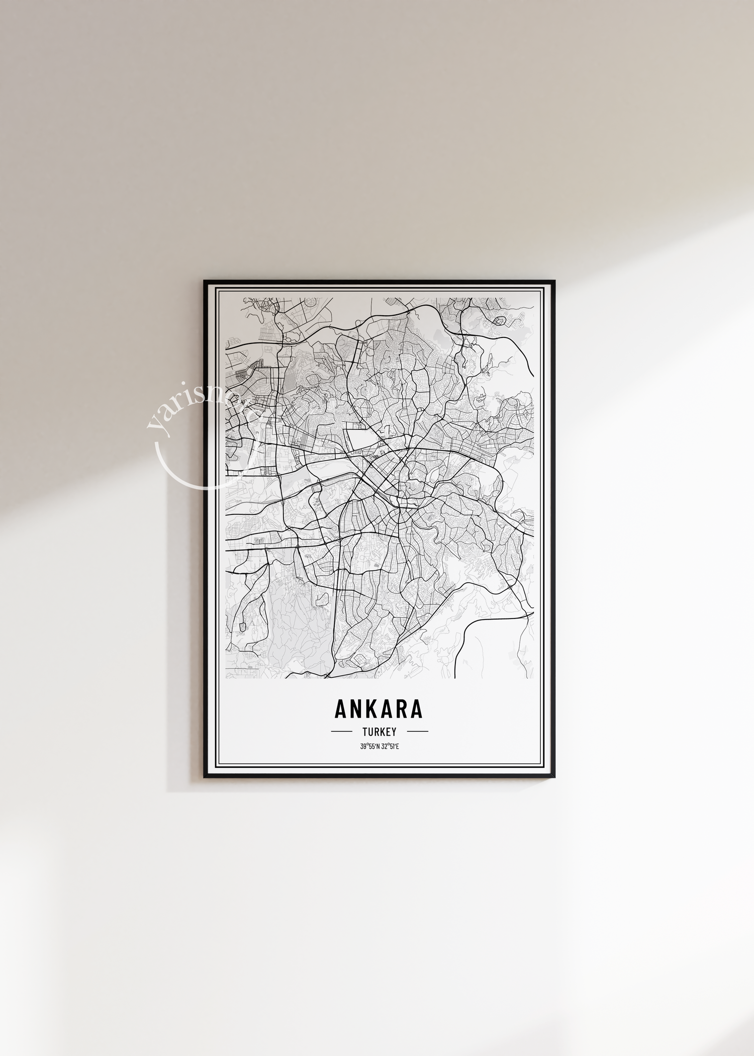 Ankara Map Unframed Poster