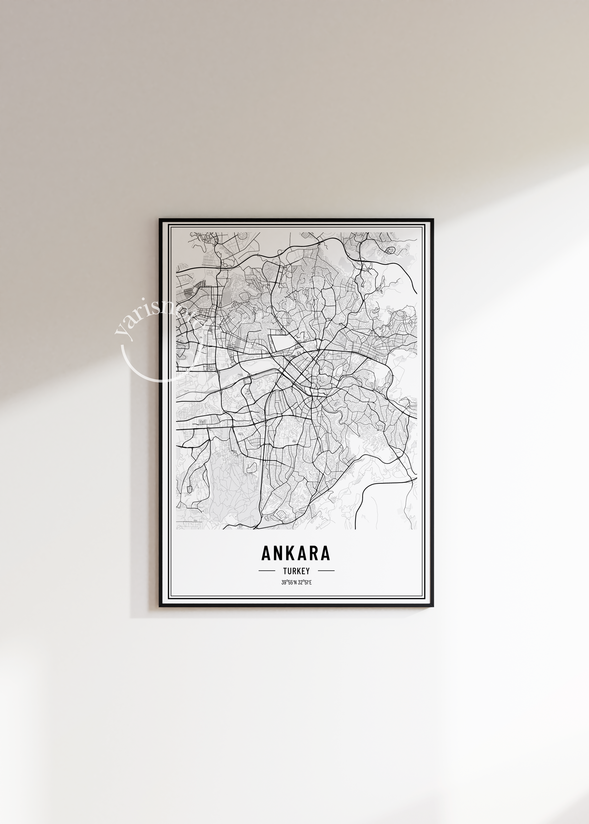 Ankara Map Unframed Poster