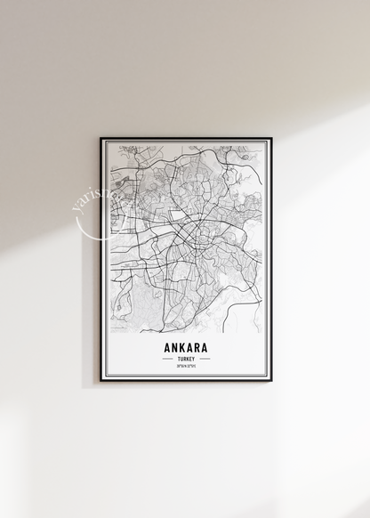 Ankara Map Unframed Poster