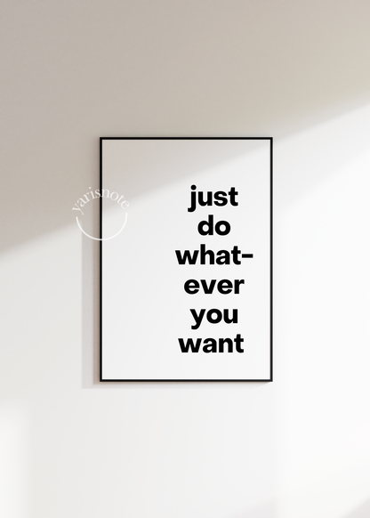 Tipografik Çerçevesiz Poster