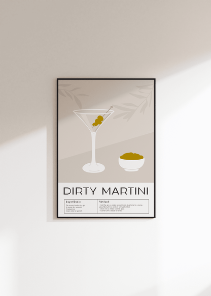 Cocktail Dirty Martini Çerçevesiz Poster