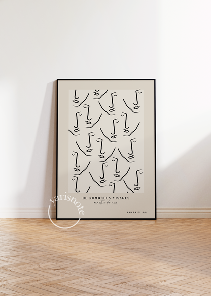 Abstract Faces Unframed Poster